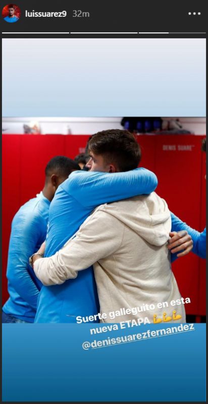 denis suarez says goodbye to luis suarez