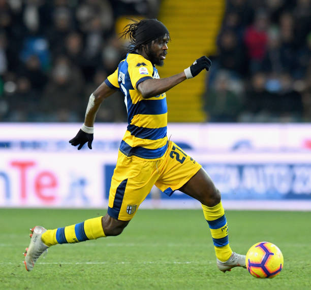 UDINE, ITALY - JANUARY 19: Gervinho of Parma Calcio in action during the Serie A match between Udinese and Parma Calcio at Stadio Friuli on January 19, 2019 in Udine, Italy. (Photo by Alessandro Sabattini/Getty Images)