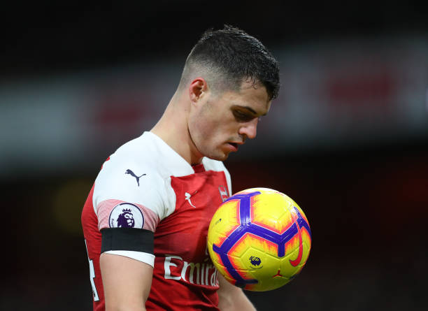 Granit Xhaka makes more errors leading to goals than any other Premier League player 2 LONDON, ENGLAND - JANUARY 01: Granit Xhaka of Arsenal during the Premier League match between Arsenal FC and Fulham FC at Emirates Stadium on January 1, 2019 in London, United Kingdom. (Photo by Catherine Ivill/Getty Images)