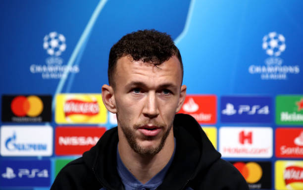 LONDON, ENGLAND - NOVEMBER 27: Ivan Perisic attends an Inter Milan press conference at Wembley Stadium on November 27, 2018 in London, England. (Ph...