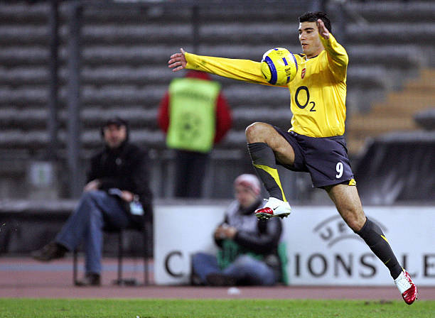 The Arsenal man kicked out of England: Reyes signs for Extremadura 6 Turin, ITALY: Arsenal's forward Jose Antonio Reyes of Spain controls the ball during their Champions League quarter-final 2nd leg football match against Juventus at Delle Alpi stadium in Turin, 05 April 2006. AFP PHOTO / Patrick HERTZOG