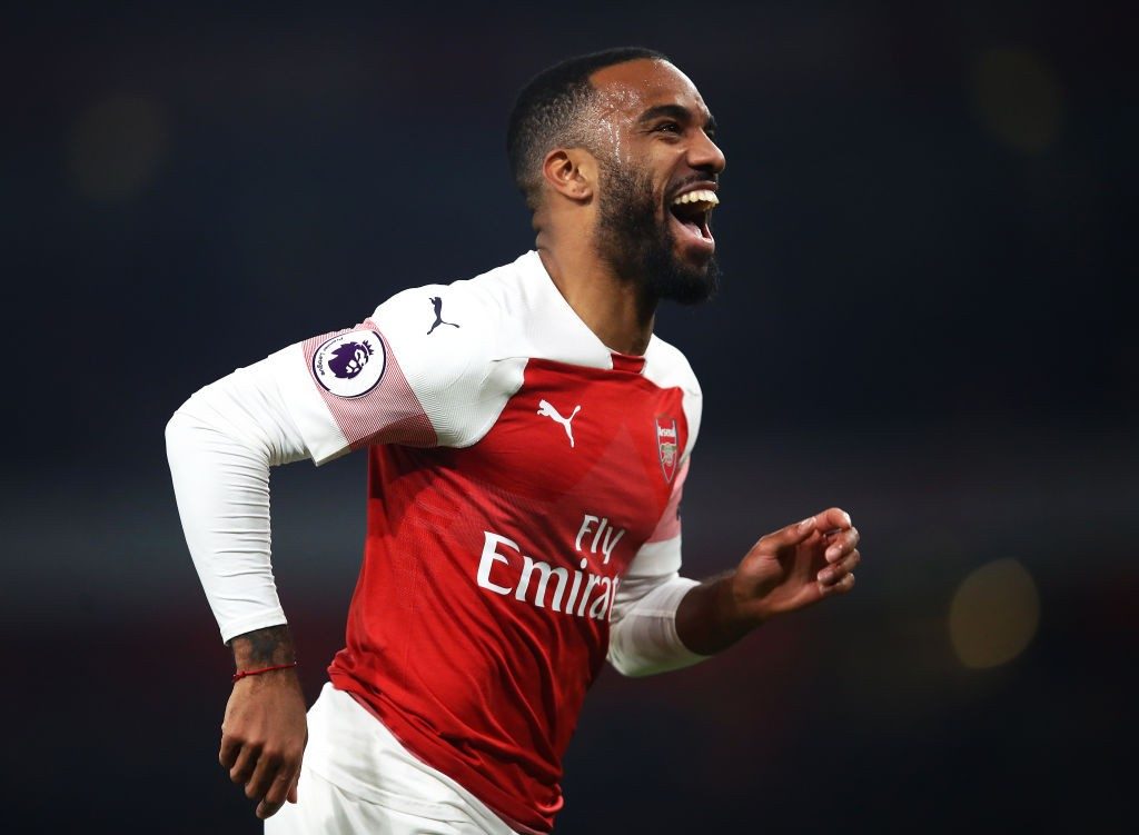Player ratings vs Bournemouth: Arsenal score five in dominant victory 15 LONDON, ENGLAND - FEBRUARY 27: Alexandre Lacazette of Arsenal celebrates after scoring his team's fifth goal during the Premier League match between Arsenal FC and AFC Bournemouth at Emirates Stadium on February 27, 2019 in London, United Kingdom. (Photo by Julian Finney/Getty Images)