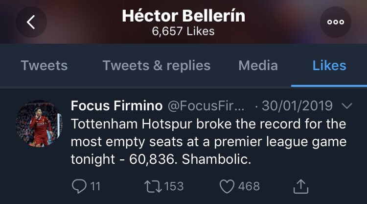 Hector Bellerin pokes fun at Tottenham Hotspur with cheeky social media likes 3 Bellerin 1