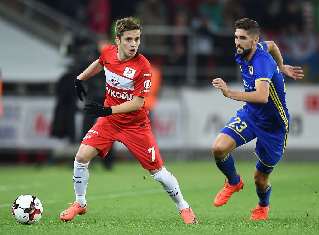 Jano Ananidze: Arsenal bid for me years ago but Spartak Moscow kept it a secret 2 MOSCOW, RUSSIA - OCTOBER 15: Jano Ananidze (L) of FC Spartak Moscow is challenged by Miha Mevlja of FC Rostov during the Russian Premier League match between FC Spartak Moscow v FC Rostov at Otkrytie Arena Stadium on October 15, 2016 in Moscow, Russia. (Photo by Epsilon/Getty Images)