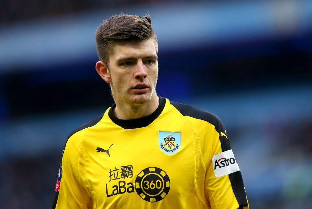 MANCHESTER, ENGLAND - JANUARY 26: Nick Pope of Burnley looks on prior to the FA Cup Fourth Round match between Manchester City and Burnley at Etiha...