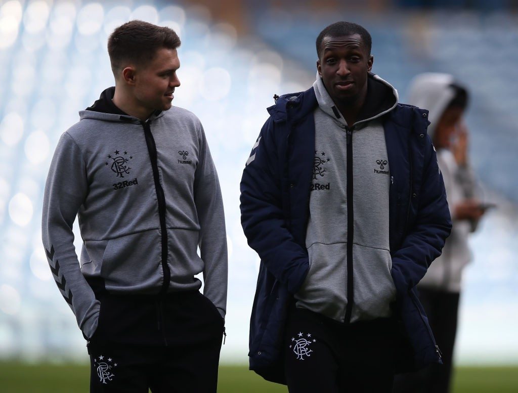 Arsenal scouts watch former player Glen Kamara 2 GLASGOW, SCOTLAND - FEBRUARY 16: Glenn Middleton and Glen Kamara of Rangers are seen prior to the Ladbrookes Scottish Premiership match between Rangers and St Johnstone at Ibrox Stadium on February 16, 2019 in Glasgow, Scotland. (Photo by Ian MacNicol/Getty Images)