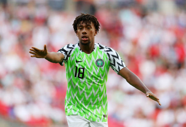 LONDON, ENGLAND - JUNE 02: Alex Iwobi of Nigeria during the International Friendly match between England and Nigeria at Wembley Stadium on June 2, ...