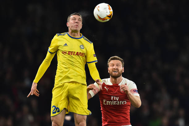 13 players named to leave Arsenal, how many did? 13 BATE Borisov's Serbian striker Nemanja Milic (L) vies with Arsenal's German defender Shkodran Mustafi (R) during the UEFA Europa League round of 32, 2nd leg football match between Arsenal and Bate Borisov at the Emirates stadium in London on February 21, 2019. (Photo by Glyn KIRK / AFP)