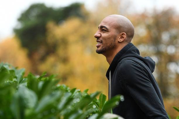 France's midfielder Steven N'zonzi arrives in Clairefontaine-en-Yvelines on November 12, 2018, as part of the team's preparation for the upcoming N...