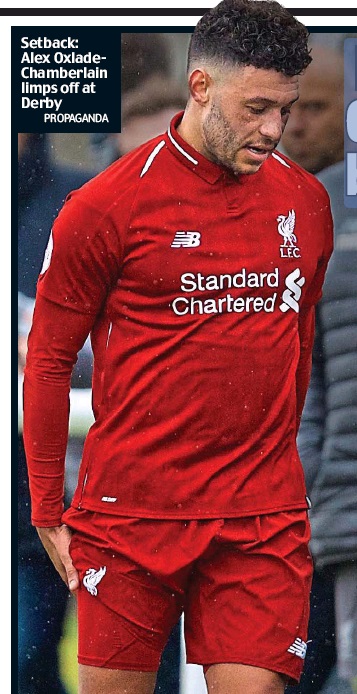 Alex Oxlade-Chamberlain lasts 41 minutes in return 2 190309 daily mail oxlade chamberlain hamstring