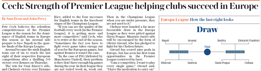 190316 daily telegraph cech europe