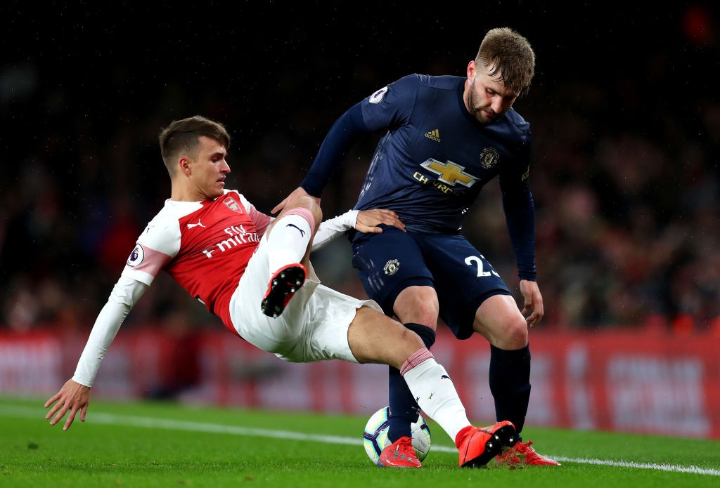 Agent admits Napoli are interested in signing Denis Suarez 2 LONDON, ENGLAND - MARCH 10: Denis Suarez of Arsenal battles for possession with Luke Shaw of Manchester United during the Premier League match between Arsenal FC and Manchester United at Emirates Stadium on March 10, 2019 in London, United Kingdom. (Photo by Catherine Ivill/Getty Images)