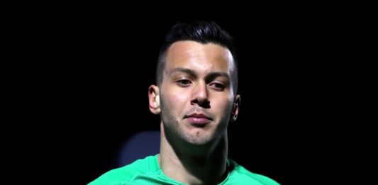 BOREHAMWOOD, ENGLAND - MARCH 04: Deyan Iliev of Arsenal during the Premier League 2 match between Arsenal and Swansea at Meadow Park on March 04, 2019 in Borehamwood, England. (Photo by Alex Pantling/Getty Images)