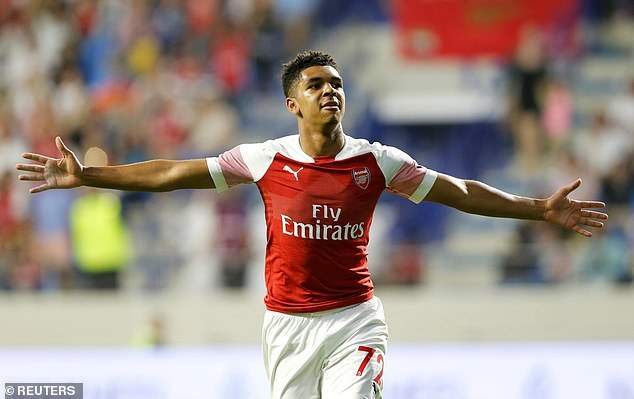 Tyreece John-Jules after scoring his first Arsenal goal (Photo via Daily Mail)