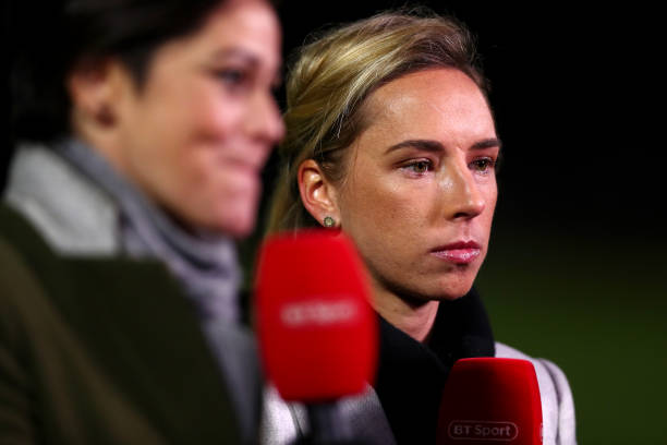 Arsenal confirm ACL injury for Malin Gut, why do women suffer this injury more? 3 BOREHAMWOOD, ENGLAND - FEBRUARY 07: Jordan Nobbs presents on BT Sport during the FA WSL Cup match between Arsenal Women and Manchester United Women at Meadow Park on February 07, 2019 in Borehamwood, England. (Photo by Naomi Baker/Getty Images)