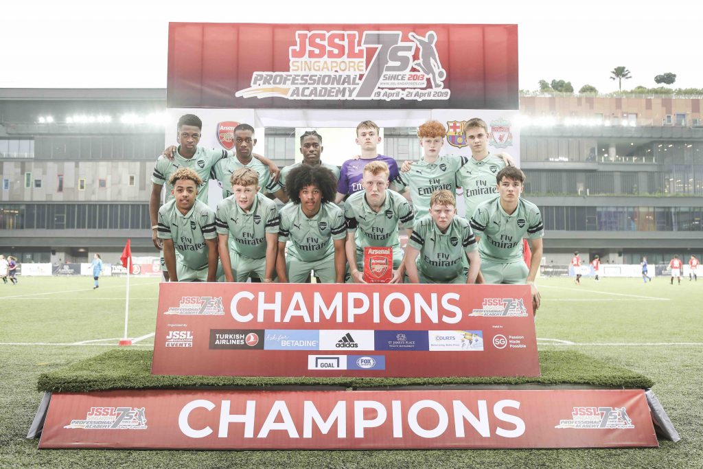Arsenal's u16 JSSL tournament side. Top row (left to right): Zane Monlouis, Khayon Edwards, Malcolm Ebiowei, Remy Mitchell, Henry Jeffcott, Billy Vigar. Bottom row (left to right): Omari Hutchinson, Harry Jones, Mauro Bandeira, Taylor Foran, Jack Henry-Francis, James Sweet