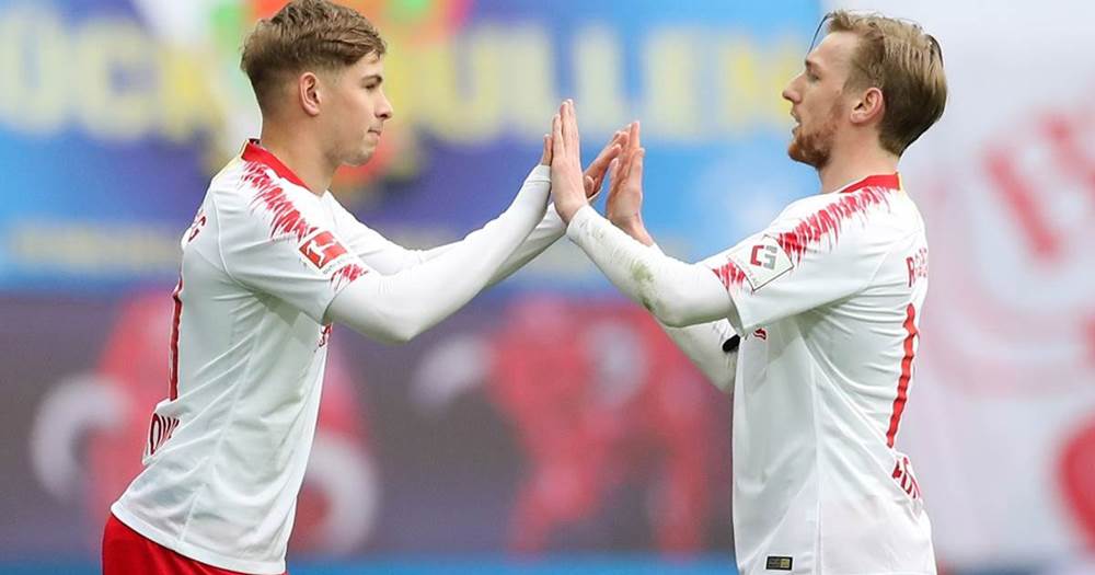 Emile Smith Rowe making his debut for RB Leipzig (Photo via Tribuna.com)