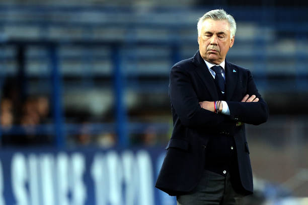 Italian report claims Arsenal open talks with Ancelotti, could make announcement today 2 EMPOLI, ITALY - APRIL 03: Carlo Ancelotti manager of SSC Napoli reacts during the Serie A match between Empoli and SSC Napoli at Stadio Carlo Castellani on April 3, 2019 in Empoli, Italy. (Photo by Gabriele Maltinti/Getty Images)