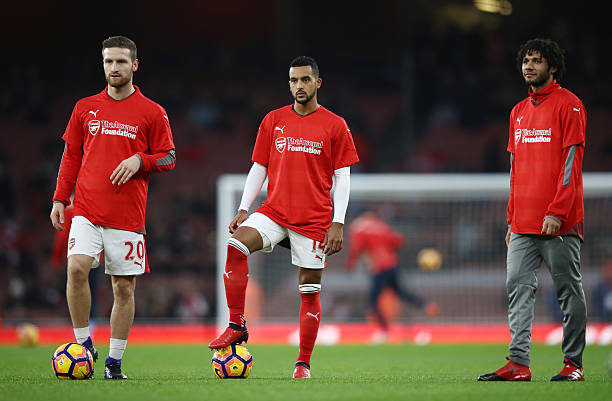Roma willing to take Elneny or Mustafi as N'Zonzi unrest grows 2 LONDON, ENGLAND - DECEMBER 10: Shkodran Mustafi of Arsenal (L), Theo Walcott of Arsenal (C) and Mohamed Elneny of Arsenal (R) warm up before the Premier League match between Arsenal and Stoke City at the Emirates Stadium on December 10, 2016 in London, England. (Photo by Julian Finney/Getty Images)
