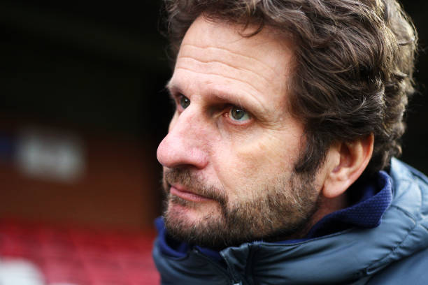 KINGSTON UPON THAMES, ENGLAND - FEBRUARY 17: Joe Montemurro, manager of Arsenal Women talks with media following the SSE Women's FA Cup Fifth Round...
