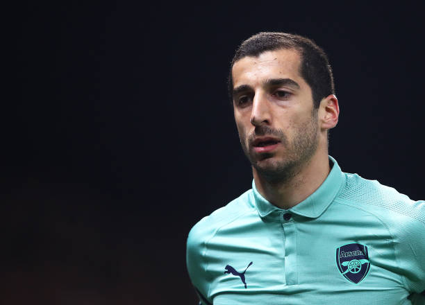 WATFORD, ENGLAND - APRIL 15: Henrikh Mkhitaryan of Arsenal looks on during the Premier League match between Watford FC and Arsenal FC at Vicarage R...