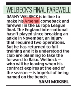 Daily Mail, 18 May 2019