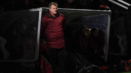 BOREHAMWOOD, ENGLAND - DECEMBER 12: Ken Gillard the Arsenal U18 Head Coach during the match between Arsenal U18 and Northampton Town U18 at Meadow ...