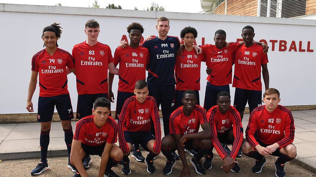 Arsenal 1st Year Scholars. Arsenal Training Ground. London Colney, Herts, 8/7/19. Credit : Arsenal Football Club / David Price.