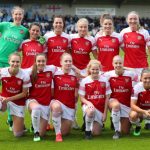 BOREHAMWOOD, ENGLAND - MAY 11: Arsenal players line up for a photograph prior to the WSL match between Arsenal Women and Manchester City Women at Meadow Park on May 11, 2019 in Borehamwood, England. (Photo by Catherine Ivill/Getty Images)