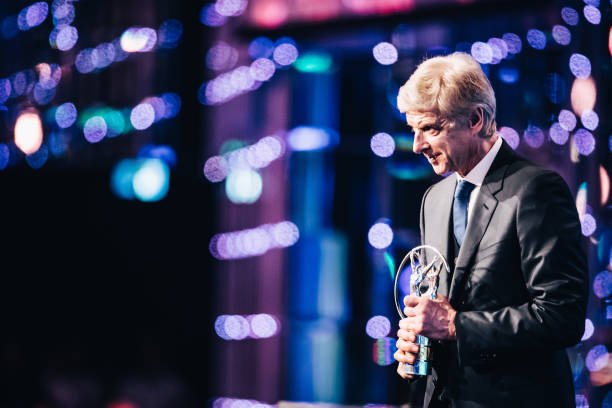 MONACO, MONACO - FEBRUARY 18: Arsene Wenger winner of the Laureus Lifetime Achievement award speaks on stage during the 2019 Laureus World Sports A...