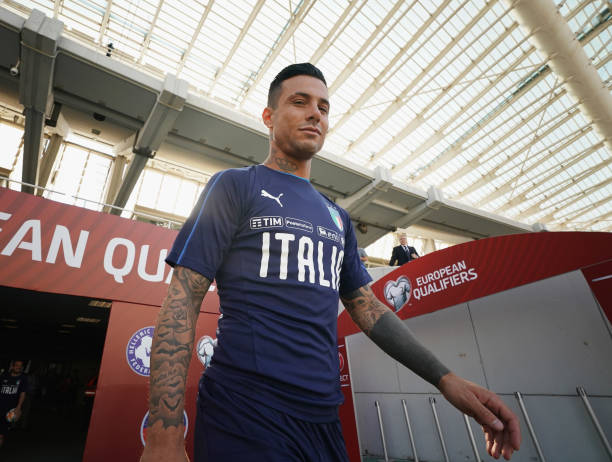 ATHENS, GREECE - JUNE 07: Armando Izzo of Italy looks on during an Italy training session at Athens Olympic Stadium on June 7, 2019 in Athens, Gree...