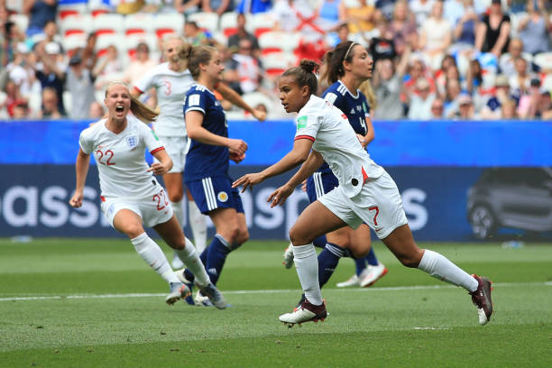 Arsenal roundup: Women's World Cup after first round of matches 6 NICE, FRANCE - JUNE 09: Nikita Parris of England celebrates scoring a goal during the 2019 FIFA Women's World Cup France group D match between England and Scotland at Stade de Nice on June 9, 2019 in Nice, France. (Photo by Marc Atkins/Getty Images)