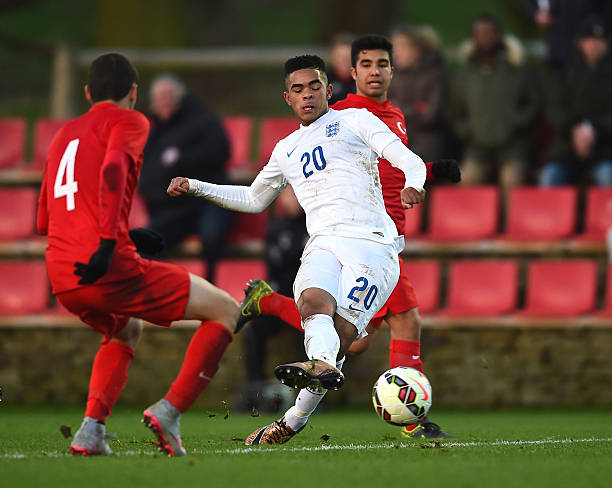 Trae Coyle signs new deal 2 BOREHAMWOOD, ENGLAND - DECEMBER 12: Trae Coyle of Arsenal U18 in action during the FA Youth Cup 3rd Round match between Arsenal U18 and Northampton Town U18 at Meadow Park on December 12, 2018 in Borehamwood, England. (Photo by Pete Norton/Getty Images)