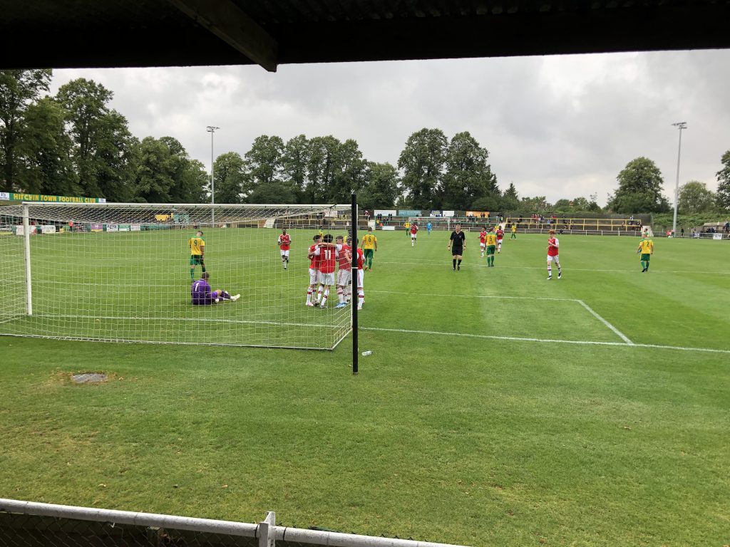 Hitchin Town 1-1 Arsenal XI: Matthew Dennis scores as young Arsenal side continue pre-season with draw 3 The Arsenal u18s celebrate Matthew Dennis’ goal against Hitchin Town