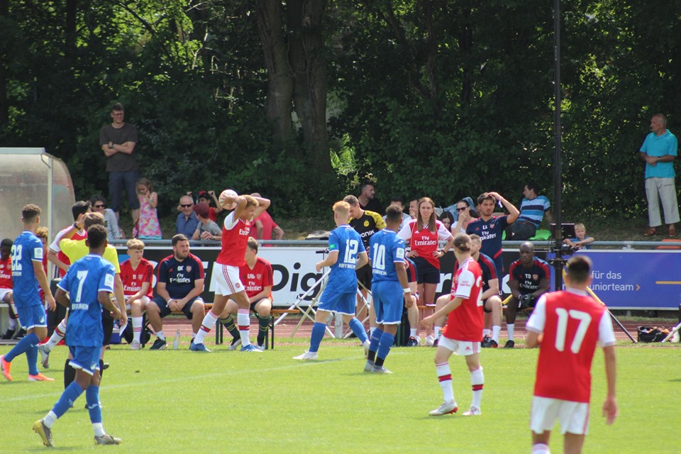 1 win, 1 defeat, goals for Hutchinson and Ebiowei: U17 Bundesliga Cup Day 2 roundup 3 Arsenal playing in the u17 Bundesliga Cup against TSG Hoffenheim 1899 (Photo via Facebook / u17-Bundesliga Cup)