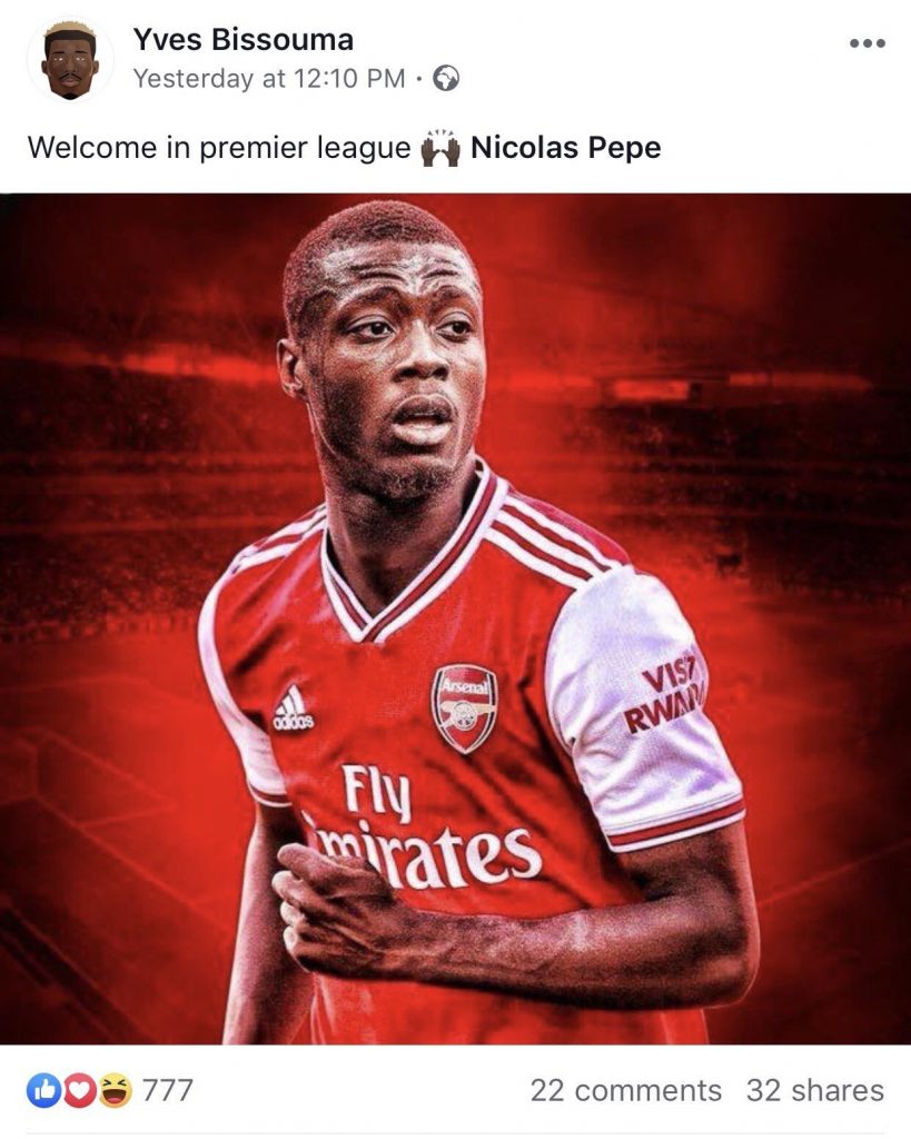 Facebook / Yves Bissouma