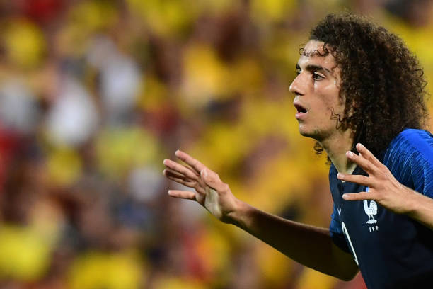 France's midfielder Matteo Guendouzi reacts during the Group C match of the U21 European Football Championships between France and Romania on June ...