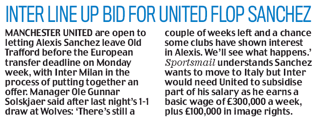 Mesut Ozil earns higher basic wage than Alexis Sanchez 3 190820 daily mail alexis wage
