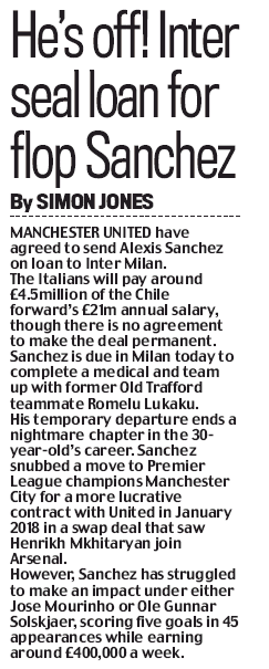 Alexis Sanchez to join Inter Milan but he'll still cost Manchester United millions 4 190828 daiy mail alexis inter