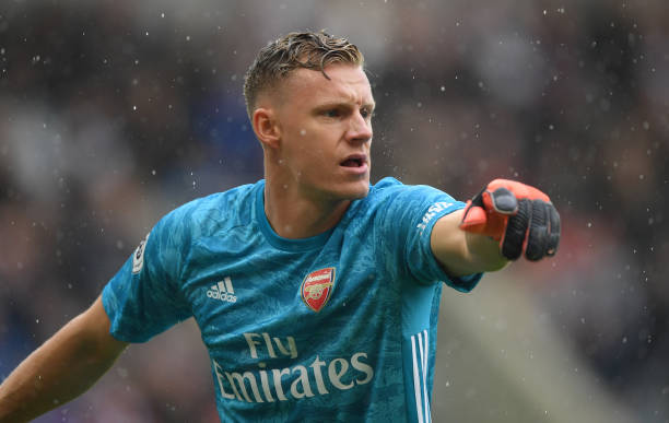 NEWCASTLE UPON TYNE, ENGLAND - AUGUST 11: Arsenal goalkeeper Bernd Leno reacts during the Premier League match between Newcastle United and Arsenal...