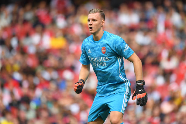 LONDON, ENGLAND - JULY 28: Bernd Leno of Arsenal in action during the Emirates Cup match between Arsenal and Olympique Lyonnais at the Emirates Sta...