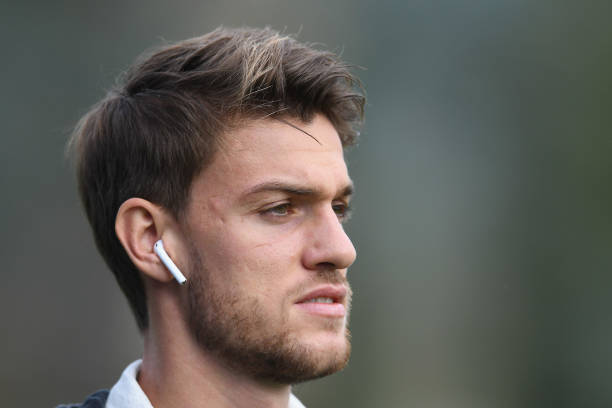 FLORENCE, ITALY - NOVEMBER 14: Daniele Rugani of Italy looks on before training session at Centro Tecnico Federale di Coverciano on November 14, 20...