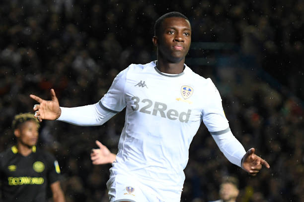 LEEDS, ENGLAND - AUGUST 21: Eddie Nketiah of Leeds United celebrates during the Sky Bet Championship match between Leeds United and Brentford at El...