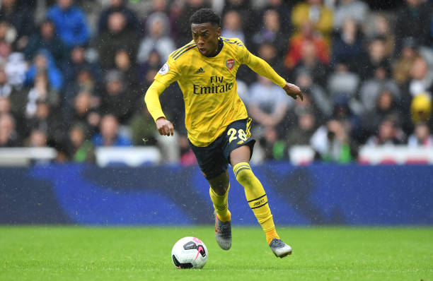 NEWCASTLE UPON TYNE, ENGLAND - AUGUST 11: Arsenal player Joe Willock in action during the Premier League match between Newcastle United and Arsenal FC at St. James Park on August 11, 2019 in Newcastle upon Tyne, United Kingdom. (Photo by Stu Forster/Getty Images)