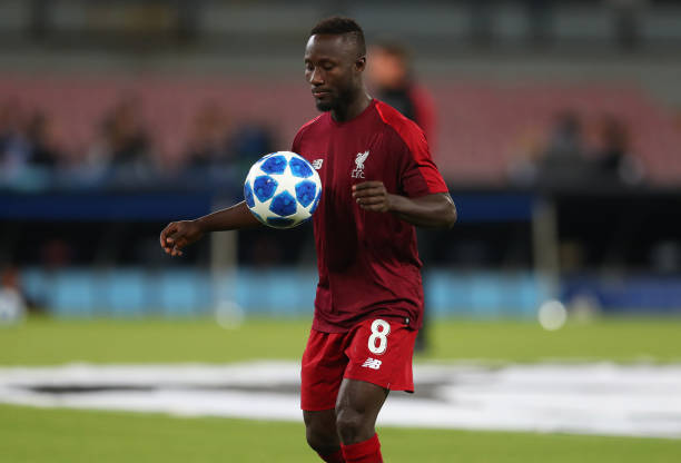 NAPLES, ITALY - OCTOBER 03: Naby Keita of Liverpool warms up before the Group C match of the UEFA Champions League between SSC Napoli and Liverpool at Stadio San Paolo on October 3, 2018 in Naples, Italy. (Photo by Catherine Ivill/Getty Images)