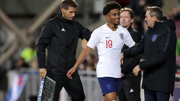 Reiss Nelson with England (Photo via TheFA.com)