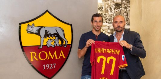 Henrikh Mkhitaryan after signing for AS Roma
