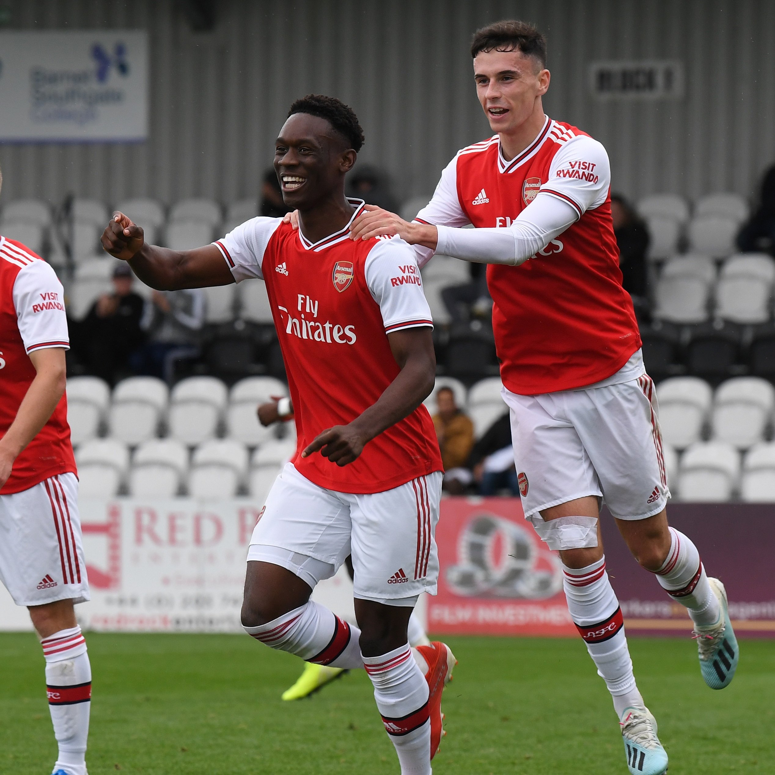 A win, draw and defeat with plenty of positives: Arsenal youth roundup 2 Folarin Balogun after scoring against Liverpool u23s (Photo via Twitter / ArsenalAcademy)