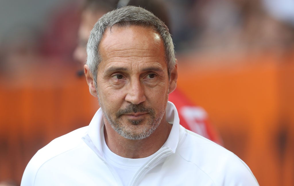 AUGSBURG, GERMANY - SEPTEMBER 14: Team coach Adi Huetter of Eintracht Frankfurt is pictured before the Bundesliga match between FC Augsburg and Ein...