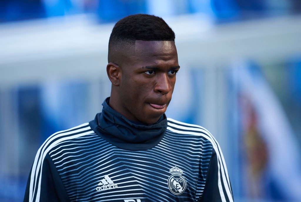 Edu pushed to sign Real Madrid's Vinicius Junior over the summer: Perez blocked the move 2 SAN SEBASTIAN, SPAIN - MAY 12: Vinicius Junior of Real Madrid CF looks on prior to the start the La Liga match between Real Sociedad and Real Madrid CF at Estadio Anoeta on May 12, 2019, in San Sebastian, Spain. (Photo by Juan Manuel Serrano Arce/Getty Images)
